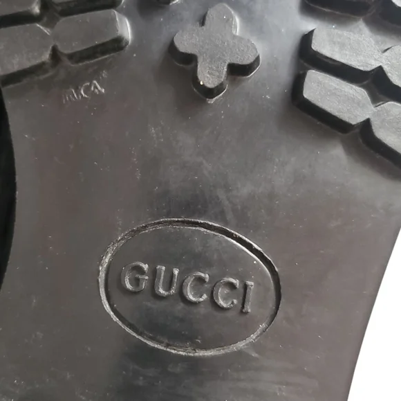 GUCCI 016343 Sylke Black Suede Horsebit Chunky Lug Sole Slip-On Loafers Men's 8½ - Picture 14 of 14